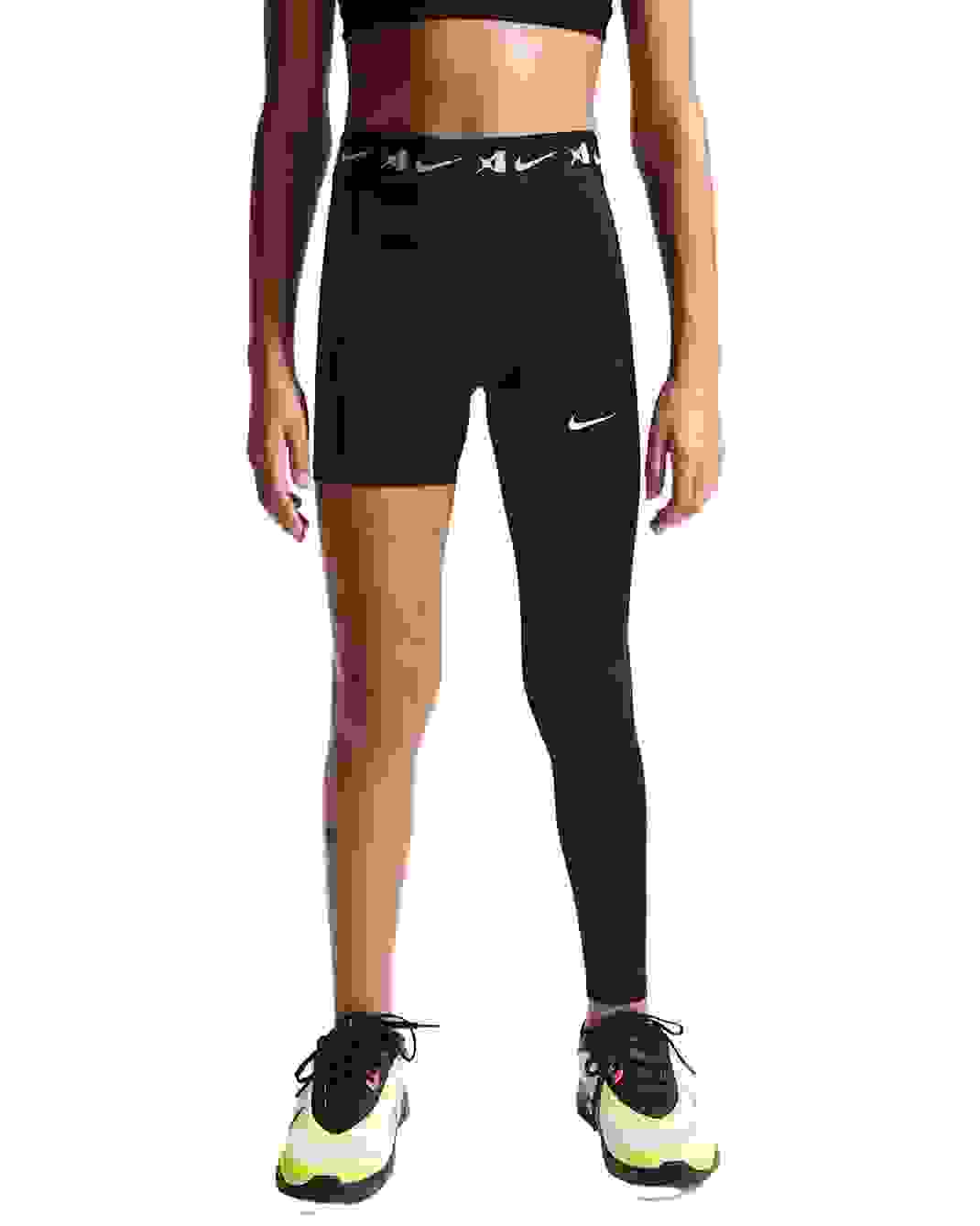 A'ja Wilson A'symmetric Mid-Rise Single-Leg Big Girls' Black Basketball Leggings